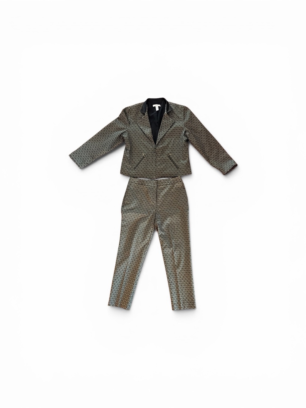 Chico's Metallic Black and Gold Patterned Pant Suit M/L - Picture 2 of 6
